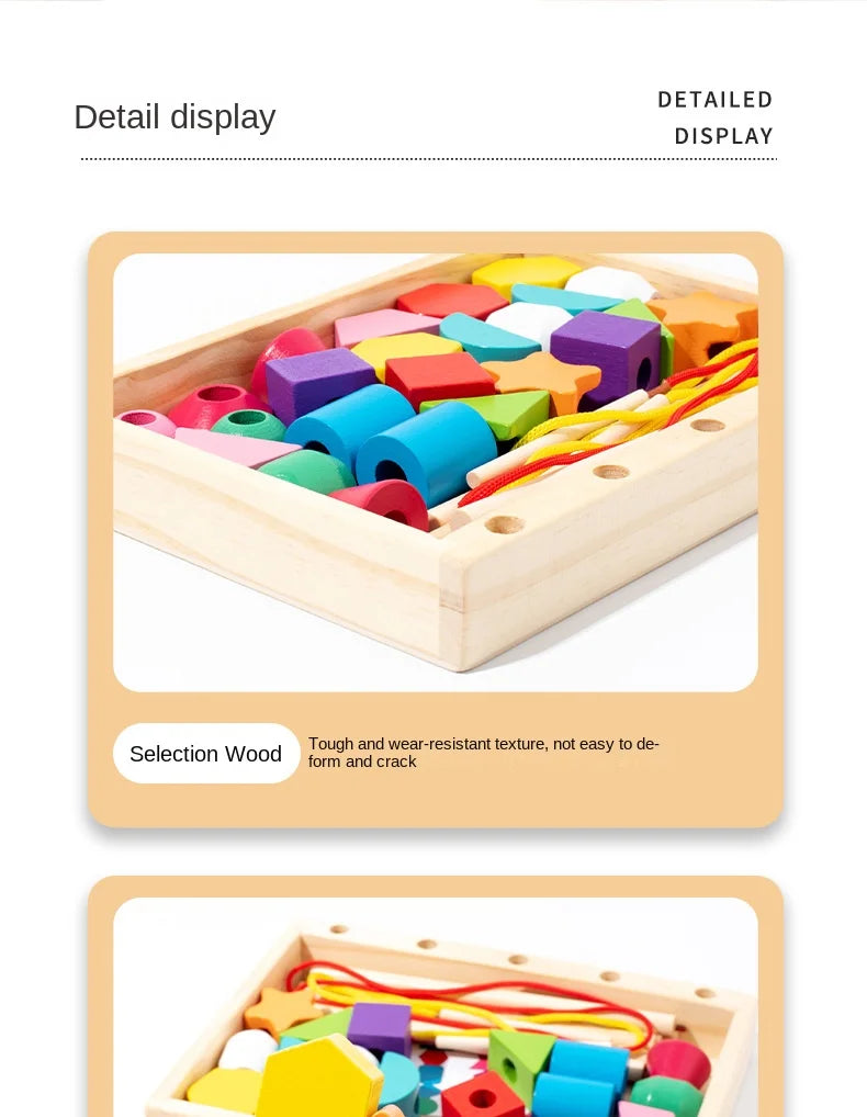 Montessori Wooden Color & Shape Matching Puzzle for Toddlers