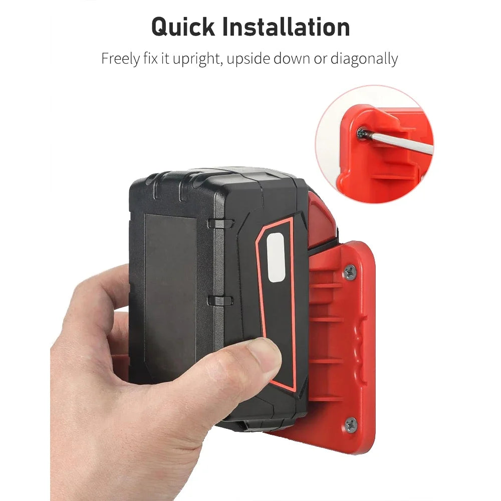 Wall-Mounted Battery Holder for Milwaukee M18 Batteries