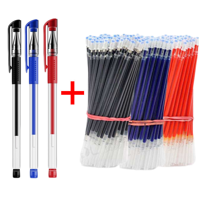 Smooth 0.5mm Gel Pen Set with Refills (Black, Blue, Red)