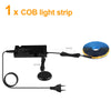One touch-dimming COB light strip with a black driver and yellow LED light.
