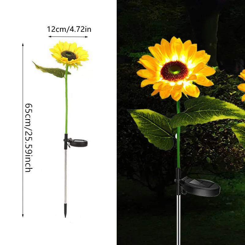 Solar-Powered Sunflower Garden Lights