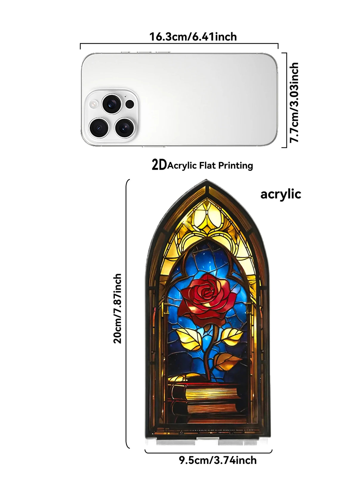 Acrylic Rose Gothic Arch Bookend for Bookshelf Decor