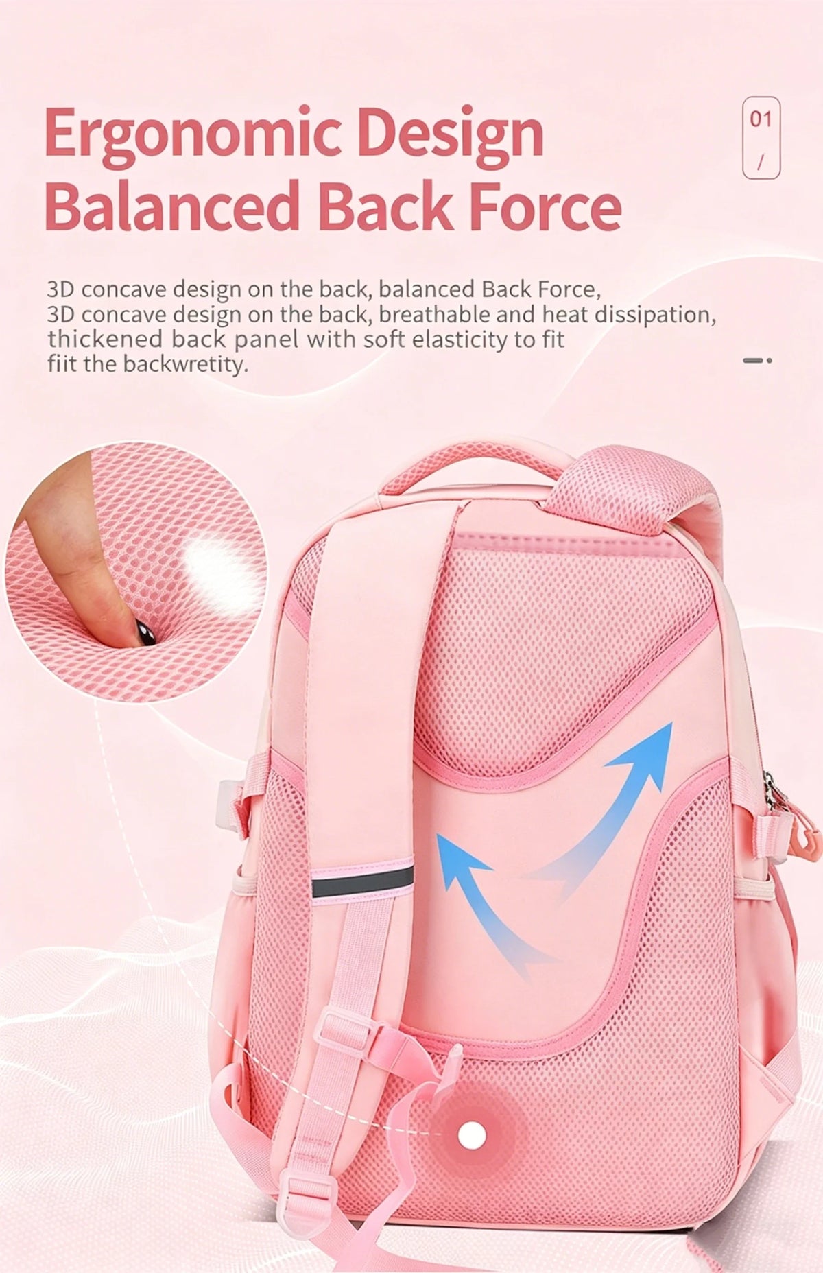 Lightweight Kids Backpack with Spine Protection
