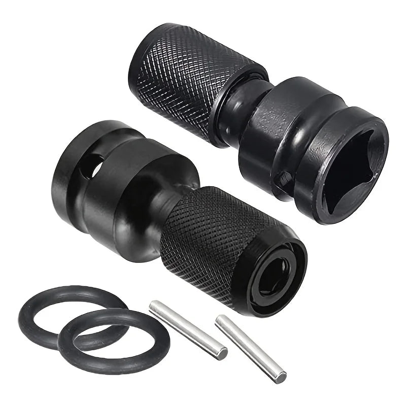 Impact Socket Adapter Set: 1/2" Square to 1/4" Hex Quick-Release Converter