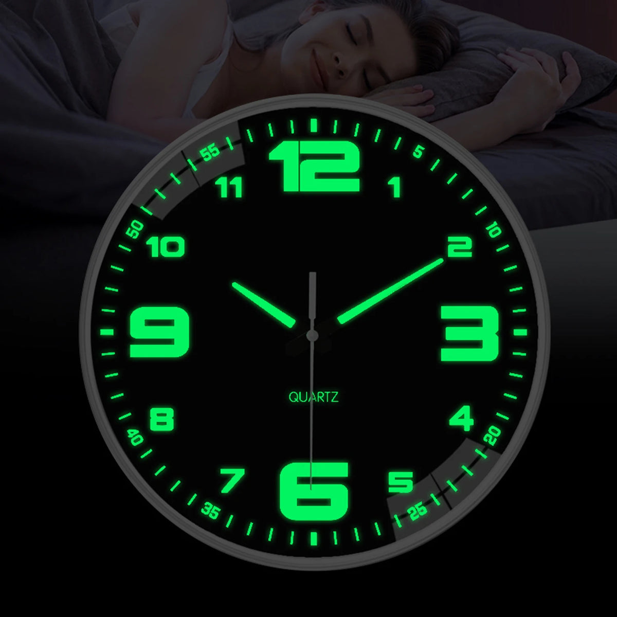 Glow-in-the-Dark Silent Wall Clock for Home Decor