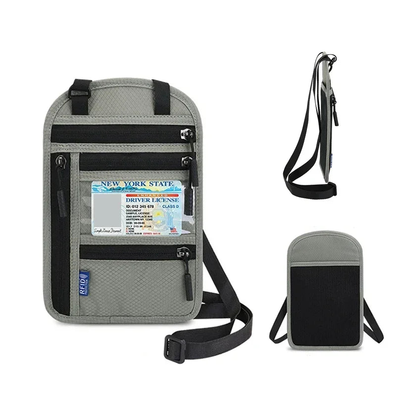 RFID Blocking Travel Neck Wallet with Multiple Pockets