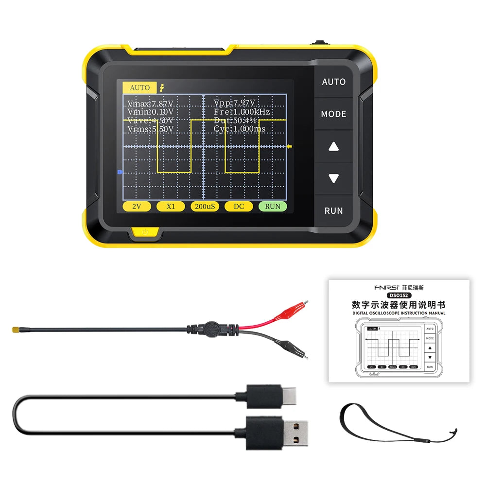 Mini Handheld Digital Oscilloscope with 2.8" Color Display