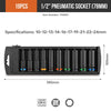 1/2 Inch Drive Impact Socket Set with Storage Rack (8-24mm)