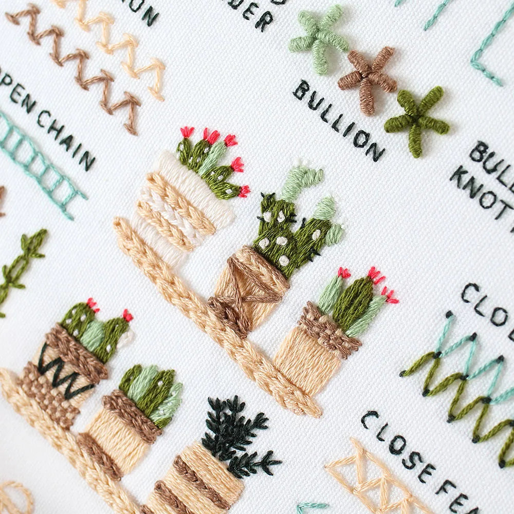 Beginner Embroidery Kit with Stamped Patterns and Tools