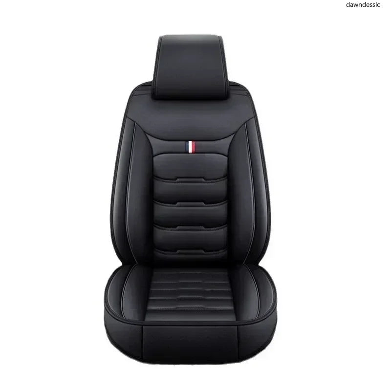 Black universal PU leather car seat cover for a single front seat protector.