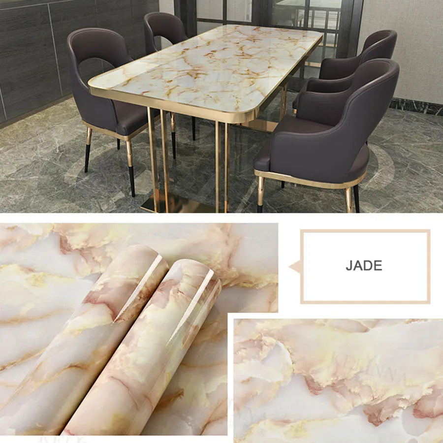 Black Self-Adhesive Waterproof Wallpaper for Kitchen & Furniture Renovation