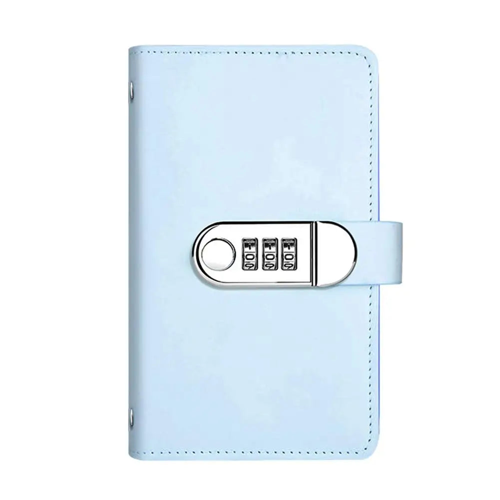 Light blue compact cash envelope binder with a silver lock feature.