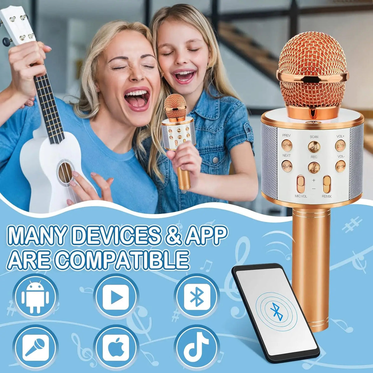 Portable Bluetooth Karaoke Microphone & Speaker