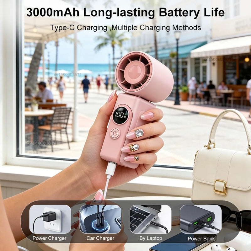 Tragbarer Mini-Klappventilator mit USB-C-Ladung