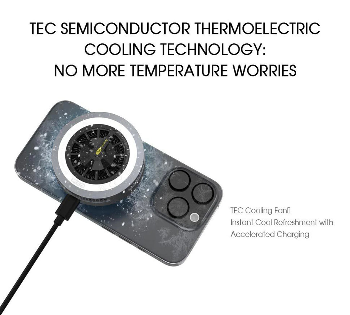 Magnetic Wireless Charger with Semiconductor Cooling and RGB Lights