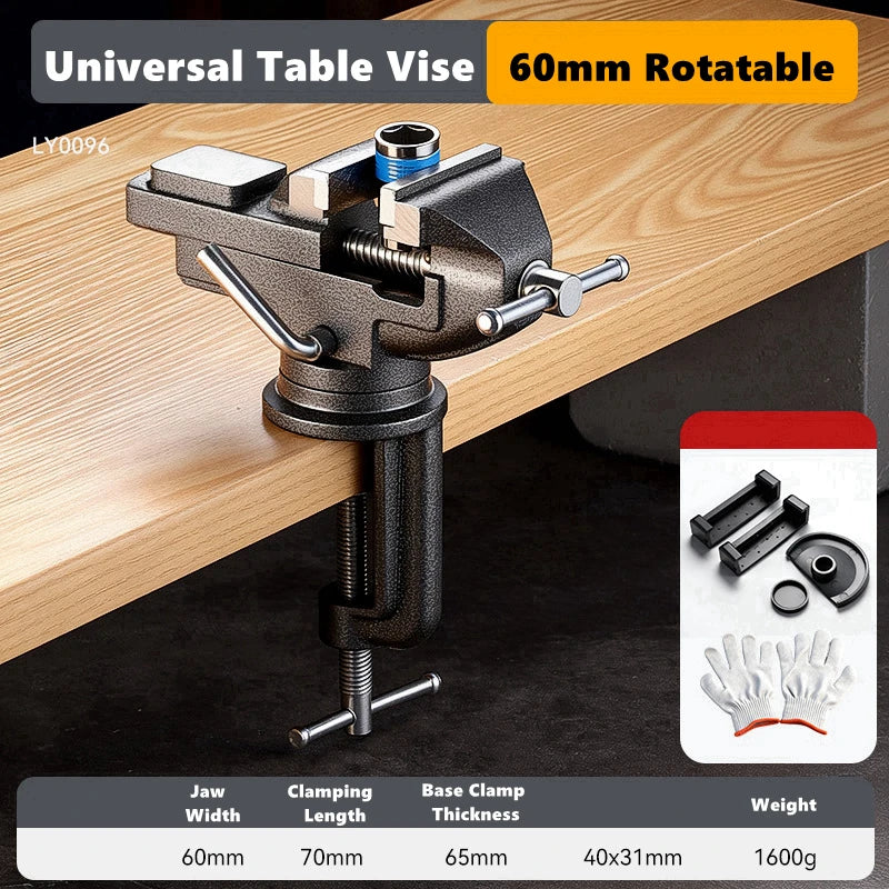360° Swivel Clamp-On Table Vise for Workbench