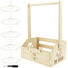 Wooden storage crate with a handle for baby essentials and toys, made of light wood.