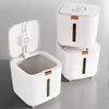 Airtight Rice Storage Container with Double Silicone Seal and Recessed Latch