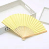 Classic Bamboo Folding Fan with Blank Canvas Design