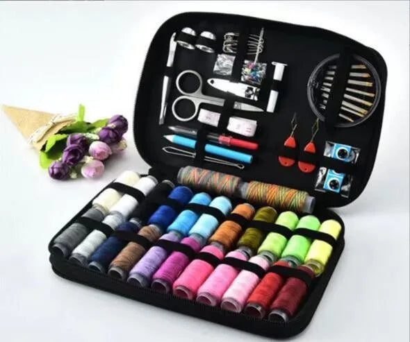 Compact Travel Sewing Kit with Zippered Organizer