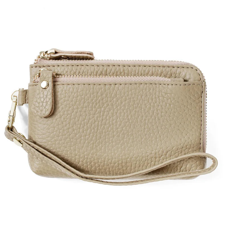PU Leather Wallet with Wrist Strap and Coin Purse