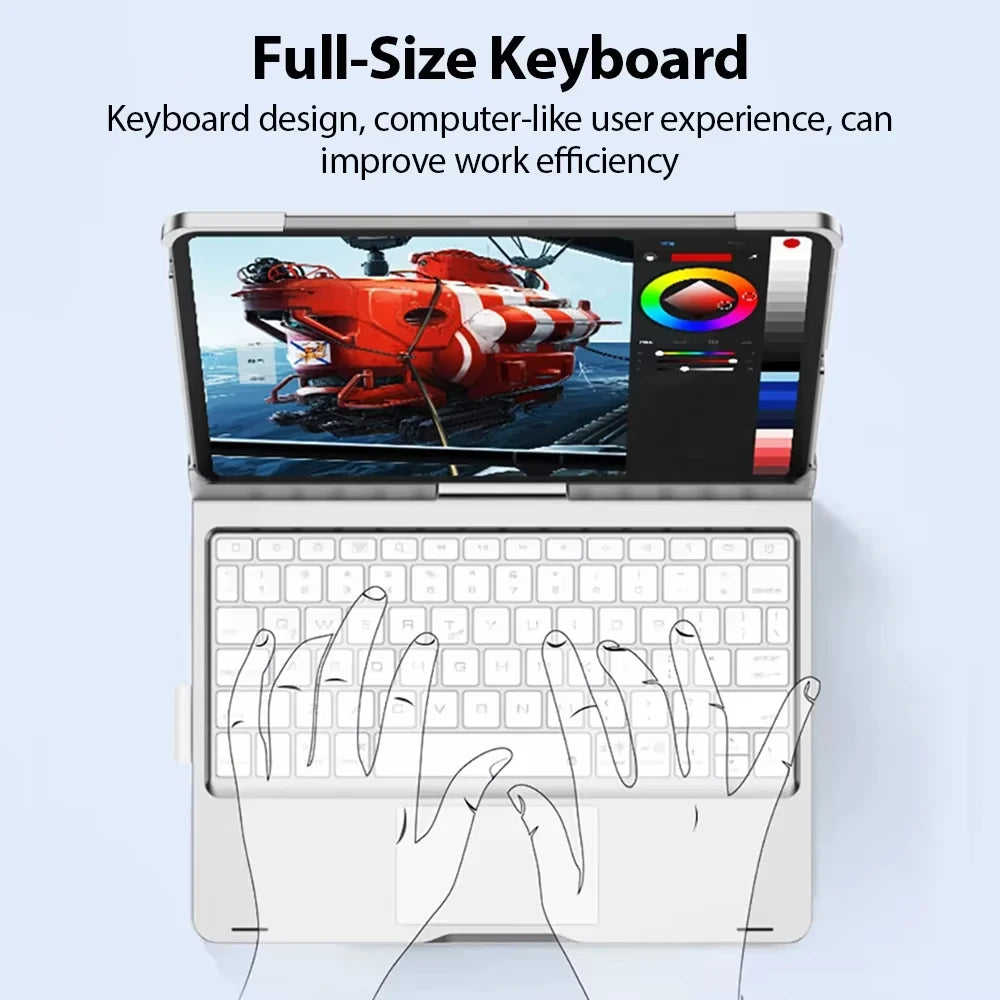 360° Rotating iPad Keyboard Case with Touchpad