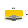 Yellow anti-glare car sun visor extender with night shield shown flat