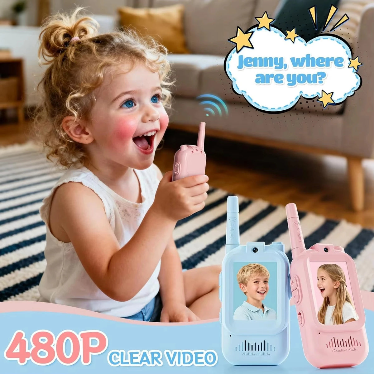 Kids Video Walkie-Talkies with Screen, Two-Way Communication