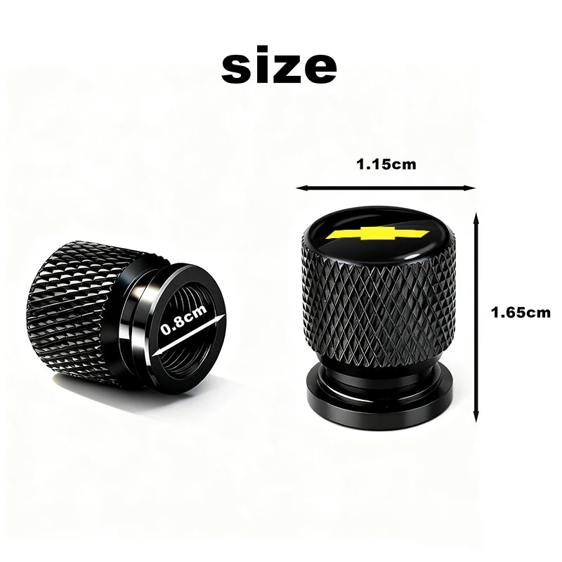 Aluminum Tire Valve Caps for Chevrolet Trucks & SUVs