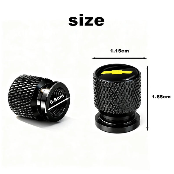 Aluminum Tire Valve Caps for Chevrolet Trucks & SUVs