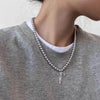 Graceful Bowknot Choker with Gray Pearl Pendant