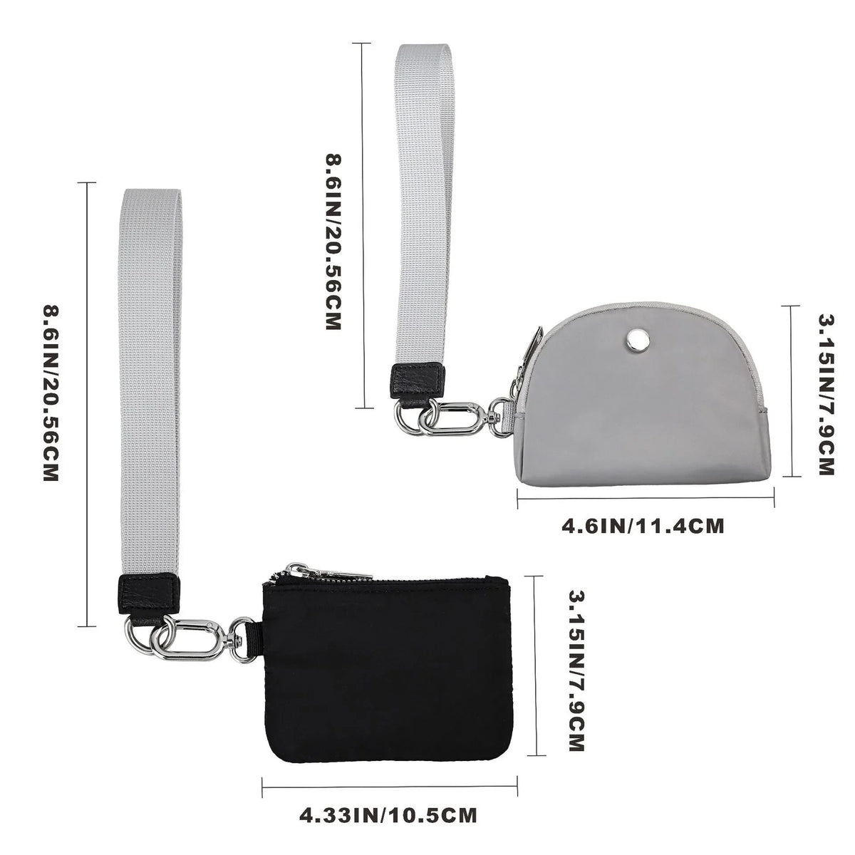 Compact Zippered Wristlet Wallet with Coin Pocket