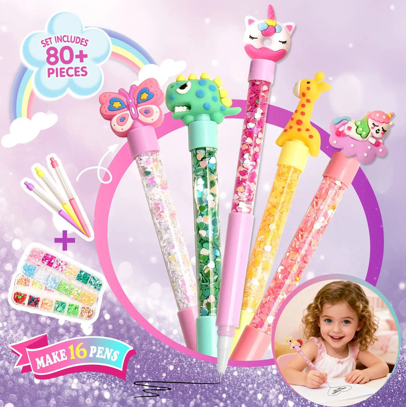 Kit de Manualidades con Bolígrafos Brillantes DIY para Niños
