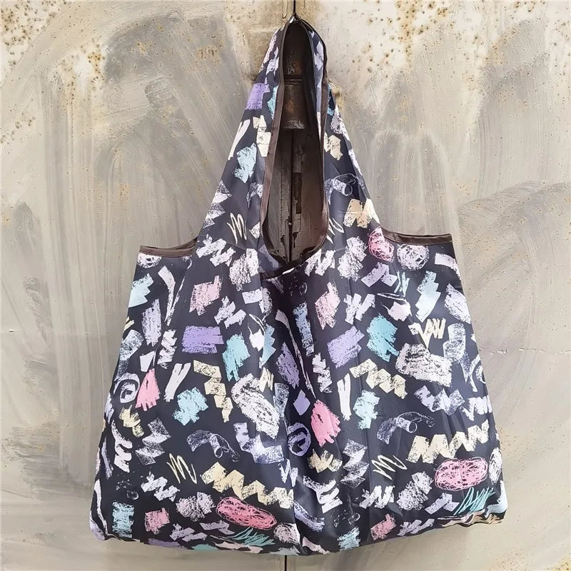 Foldable Eco-Friendly Shopping Bag with Cartoon Print