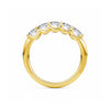 Oval Moissanite Five-Stone Ring in Solid 14K Yellow Gold
