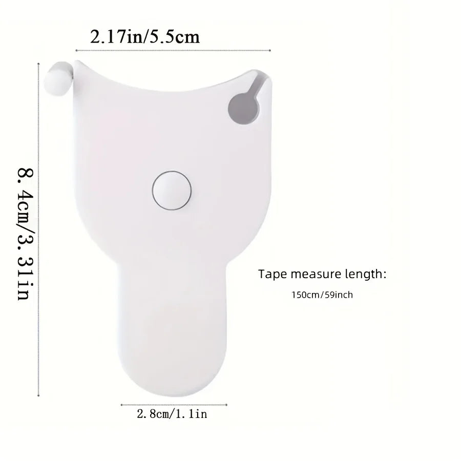 White automatic locking body measuring tape with soft retractable design shown against a white background.