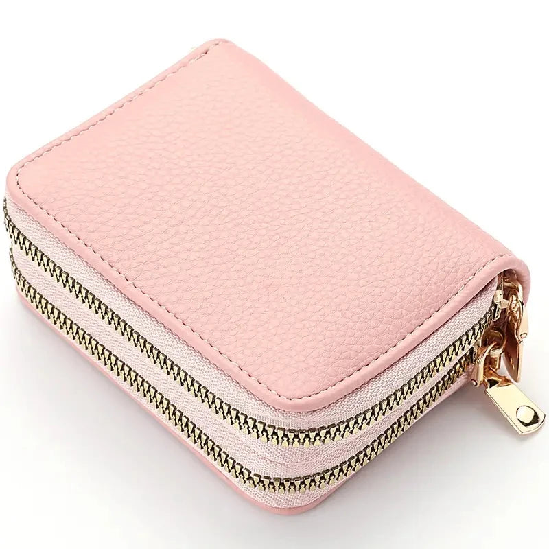 Cartera Compacta con Doble Cremallera y Monedero