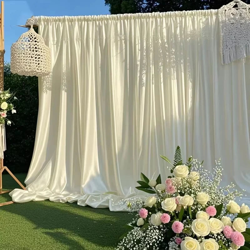 Shimmering Satin Backdrop Curtain Panels