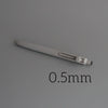 A close-up view of a white Uni ZENTO Quick-Dry Gel Pen with a 0.5mm tip.
