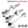 Compact 2-in-1 Ratchet Wrench with Socket and Bit Drives