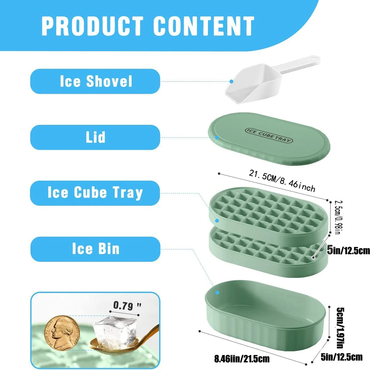 Double Layer Ice Cube Tray with Lid