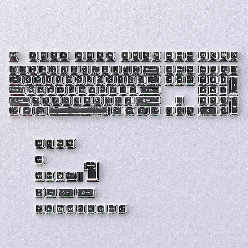 Comic Style Colorful Keycap Set – 136 Keys, Classic Minimalist Design