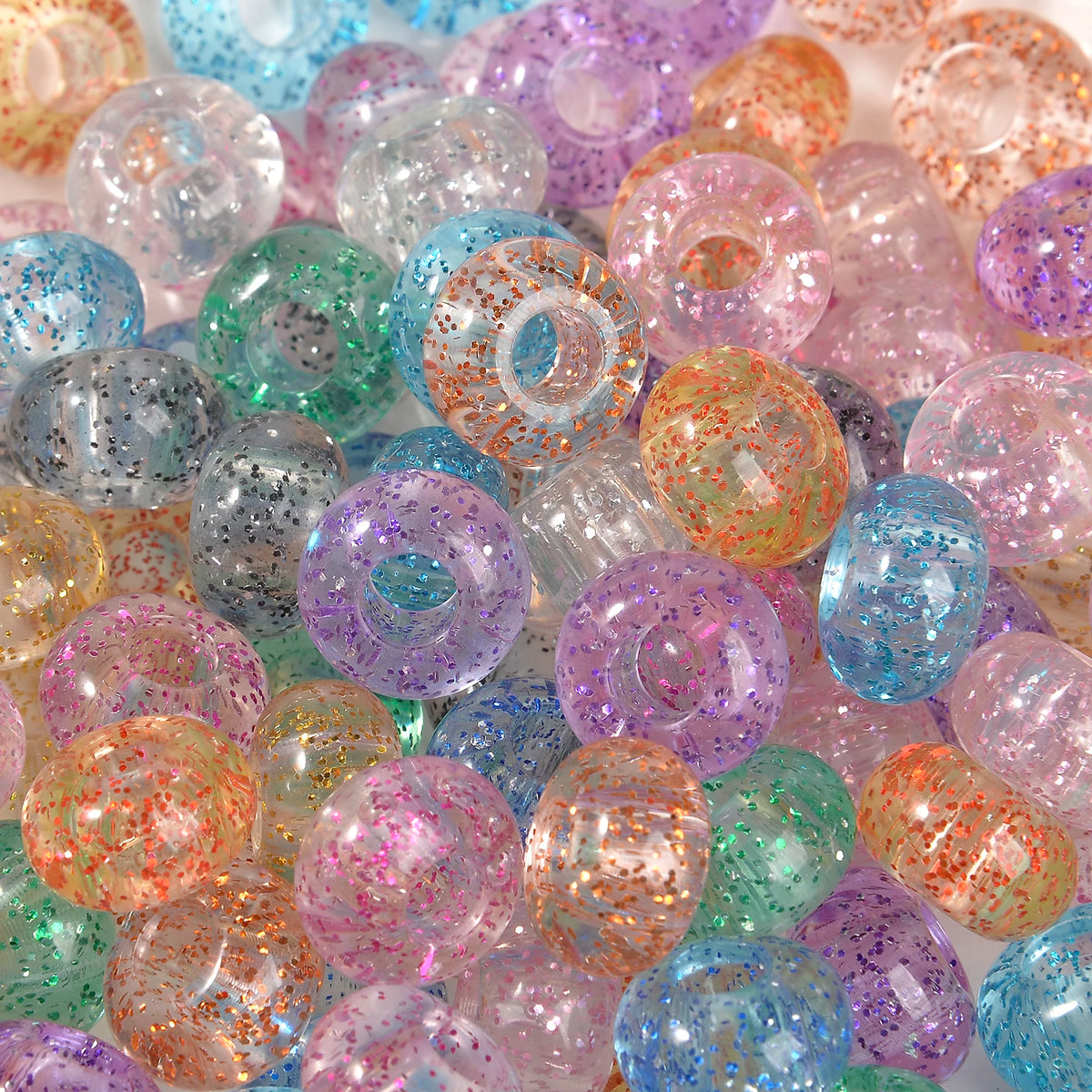 Mixed Rainbow Resin Spacer Beads for Jewelry Making