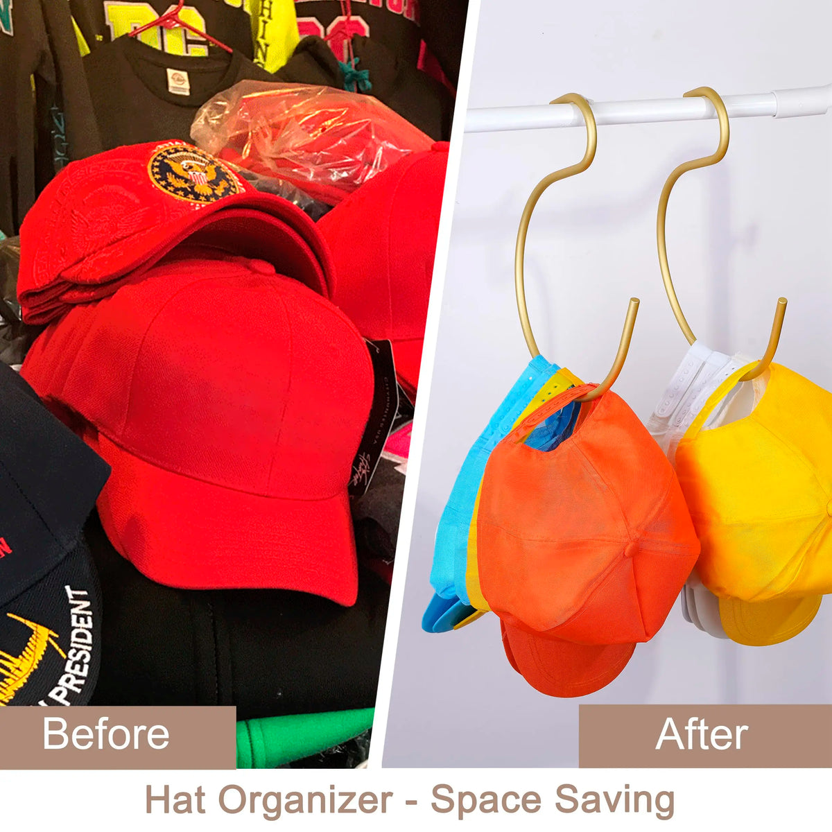 Aluminum S-Shaped Cap Organizer Hook