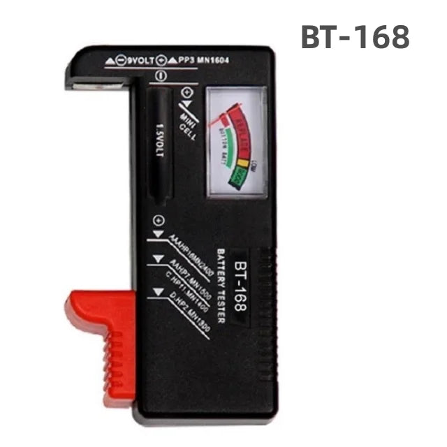 Universal Battery Tester with LCD Display for AA, AAA, 9V, and Button Cells