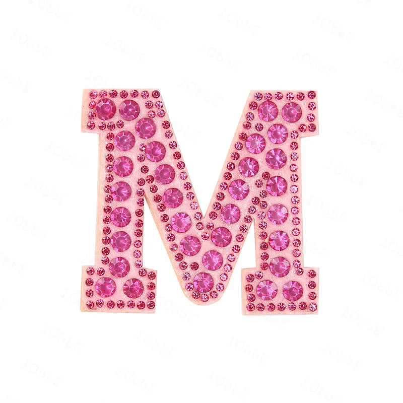 Pearl Rhinestone Letter Patches – Iron-On 3D DIY Embellishments