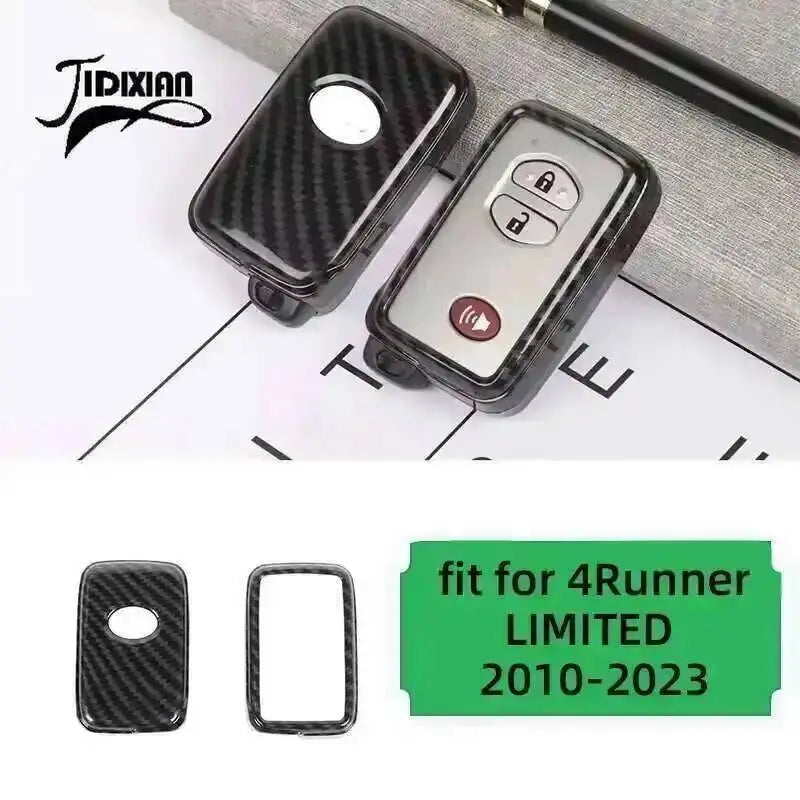 Carbon fiber trim kit for Toyota 4Runner featuring a black housing and a clear display.