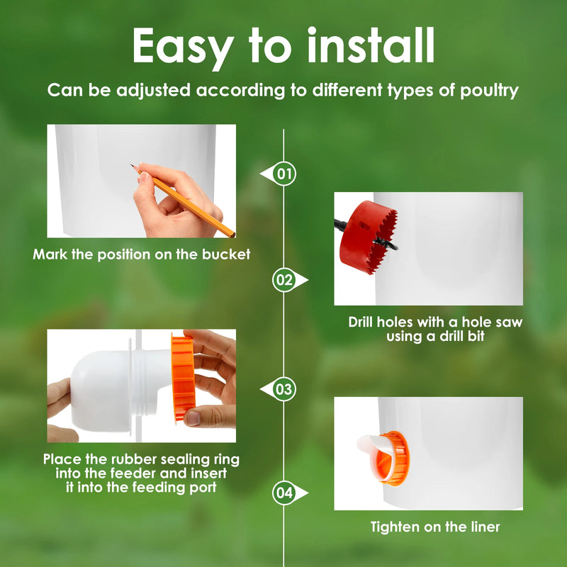 DIY Gravity Chicken Feeder Kit with Rain Cover
