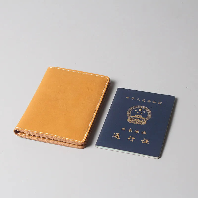 Genuine Leather Passport Holder with Card Slots