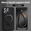 Graphite black liquid support shell for phone with a hand-carry rope lanyard
